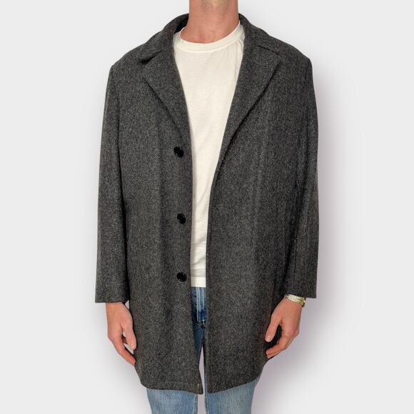 80s Botany‎ 500 gray wool overcoat - Picture 4 of 8